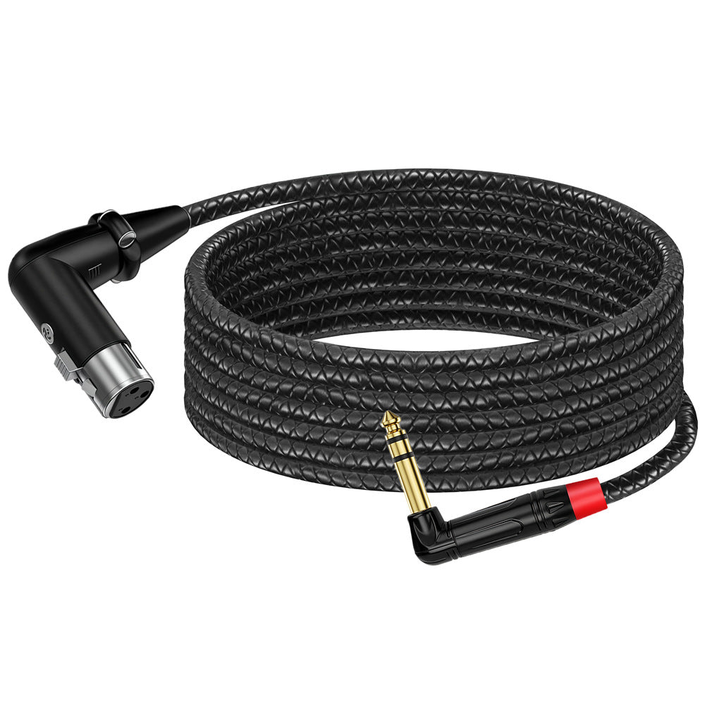 Space-saving locking right-angle XLR female connector