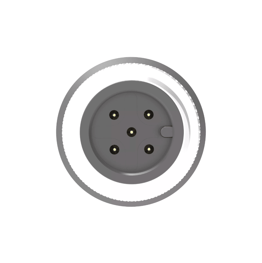 Gray electrical plug on a white background