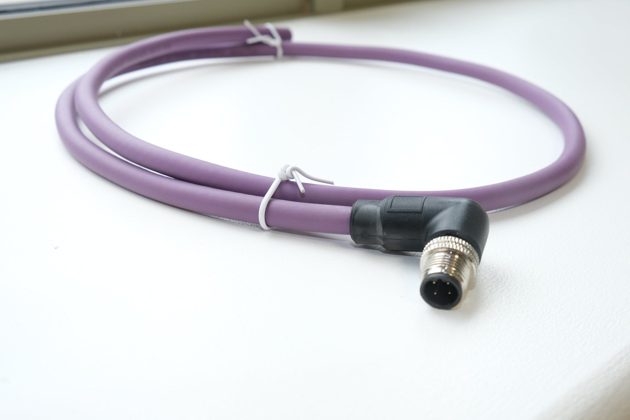 M12 B-Coded Male Right Angle to Open 4-Pin 