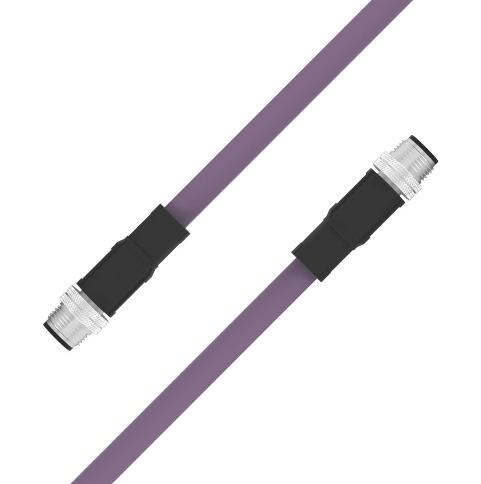 M12 B-coded male to male 5-pin sensor cable PUR jacket