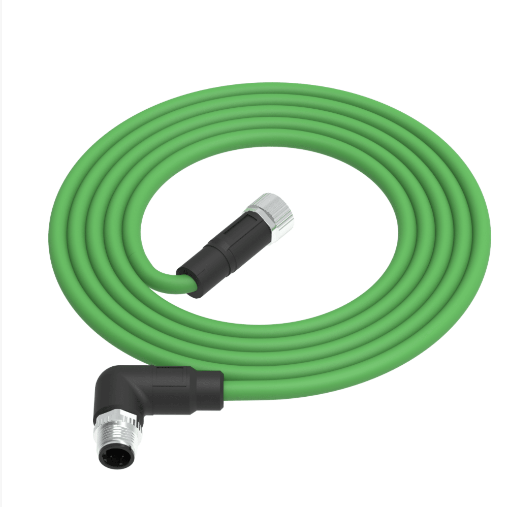 Industrial M12 D-code CAT5e shielded PUR drag chain cable