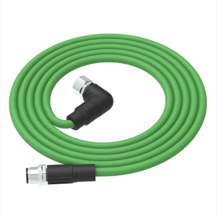 Industrial M12 D-code CAT5e shielded PUR drag chain cable