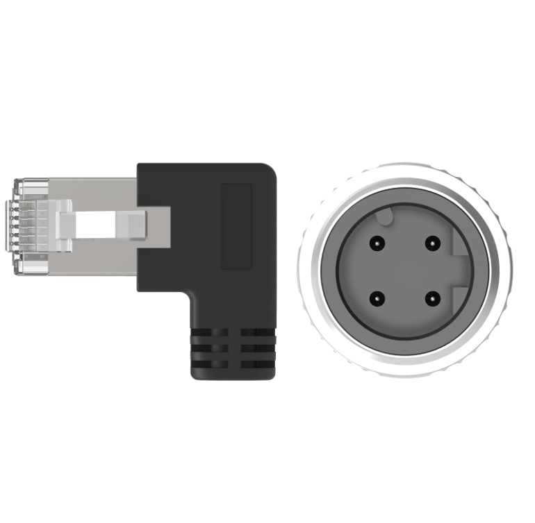 PUR jacketed M12 D-coded industrial Ethernet cable assembly