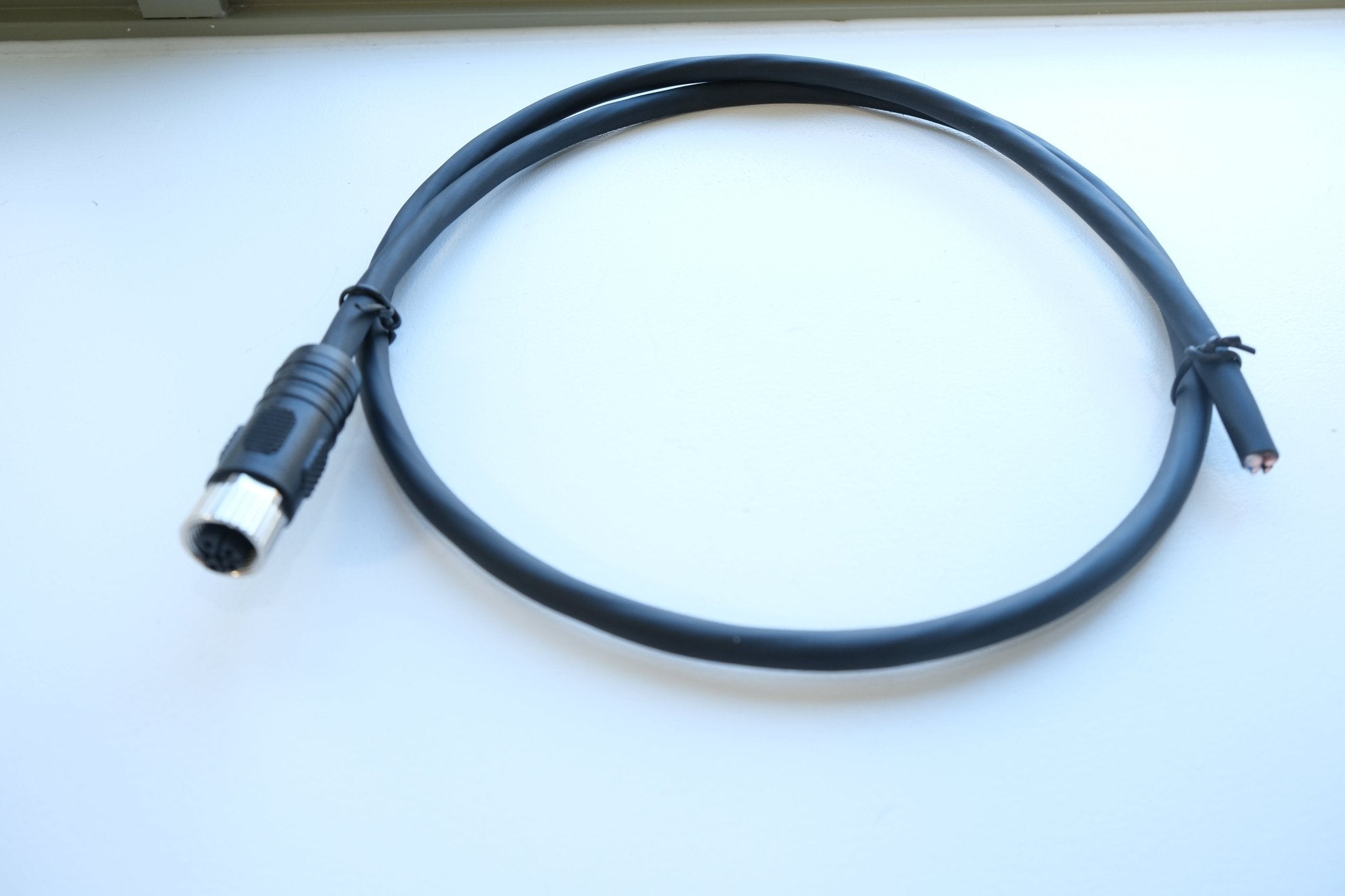 M12 L-Code 4-Pin Female to Open Wire Power Cable 1m – PUR Drag Chain