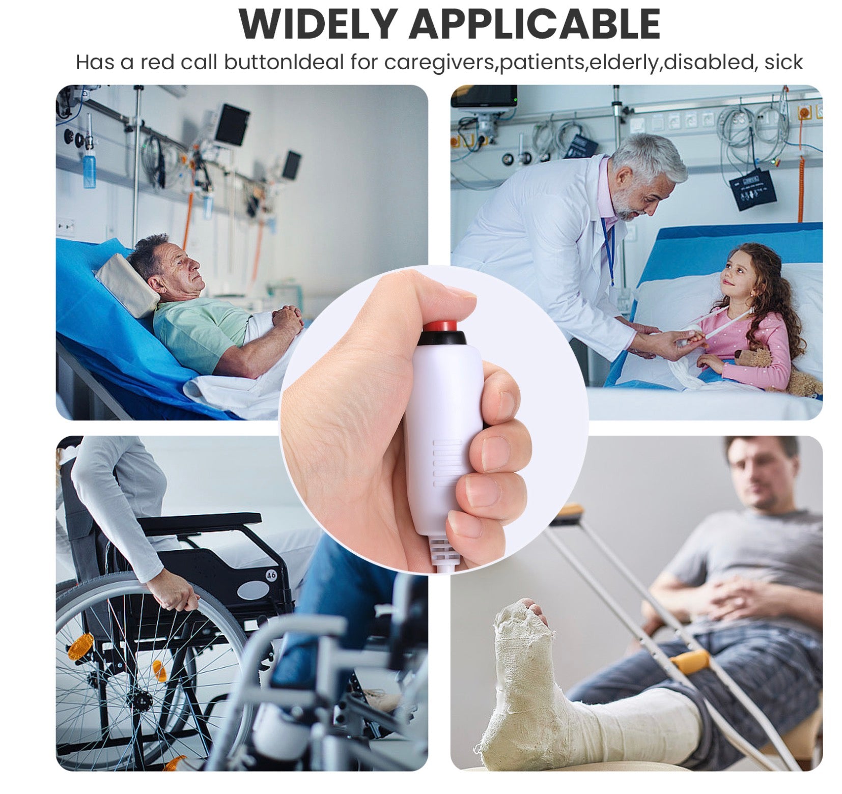 2 Pin M12 nurse call cable designed for communication between patients and caregivers