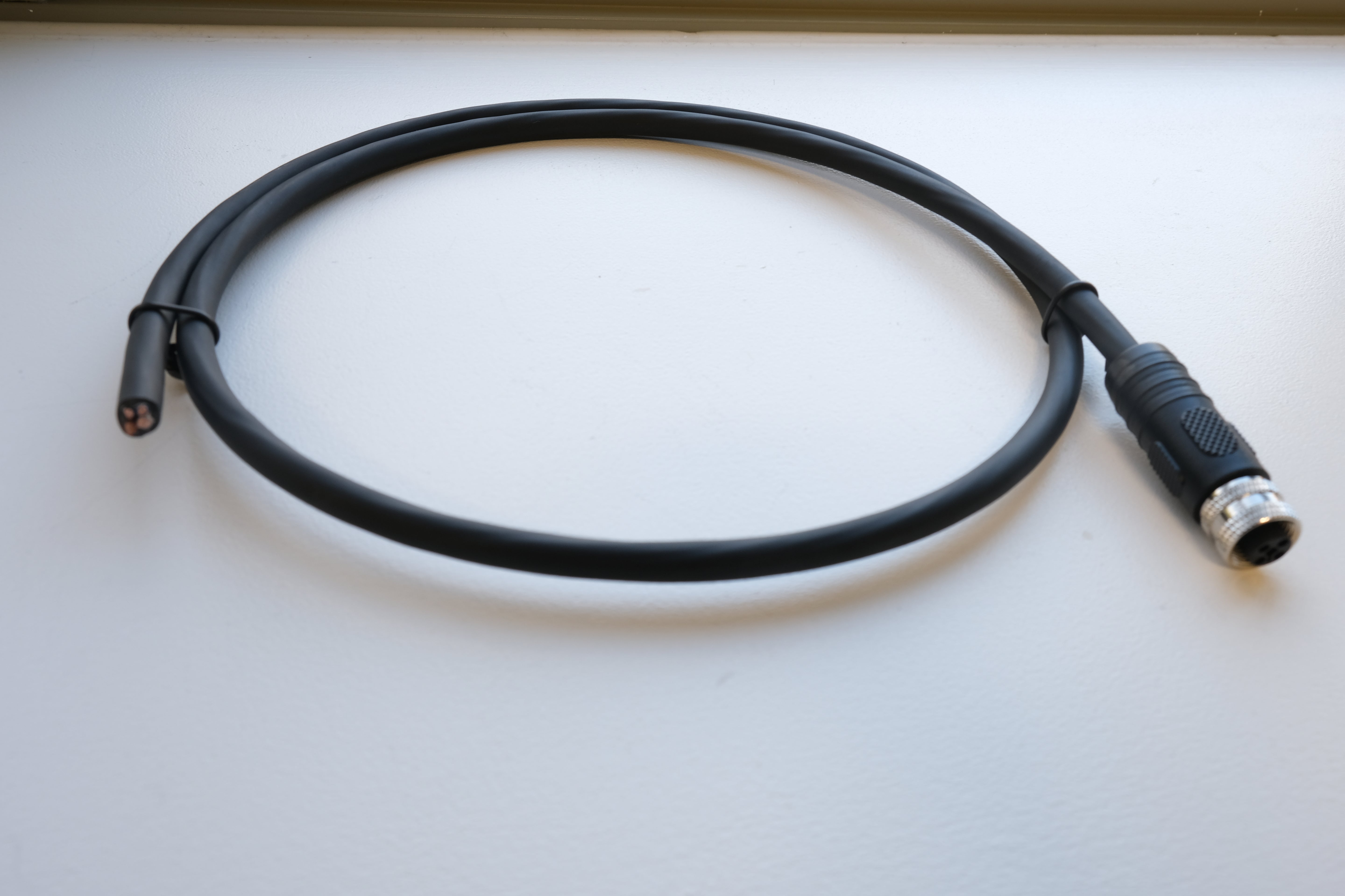 m12 t code power cable open wire