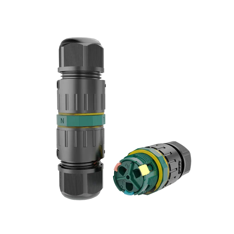M20 3 pin waterproof cable connector front view