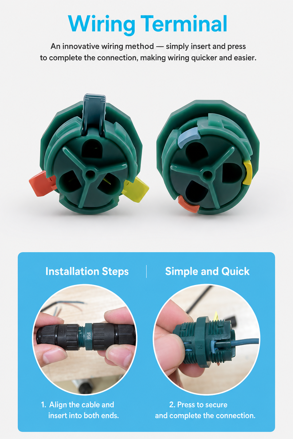 M20 IP68 quick press cable connector
