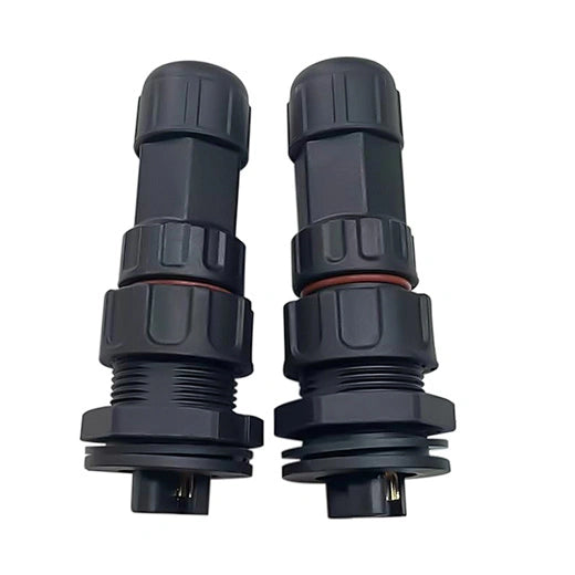 M25 3 pin waterproof panel connector front view