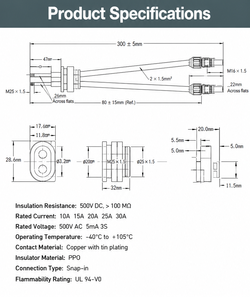 MC4 solar connector product specification