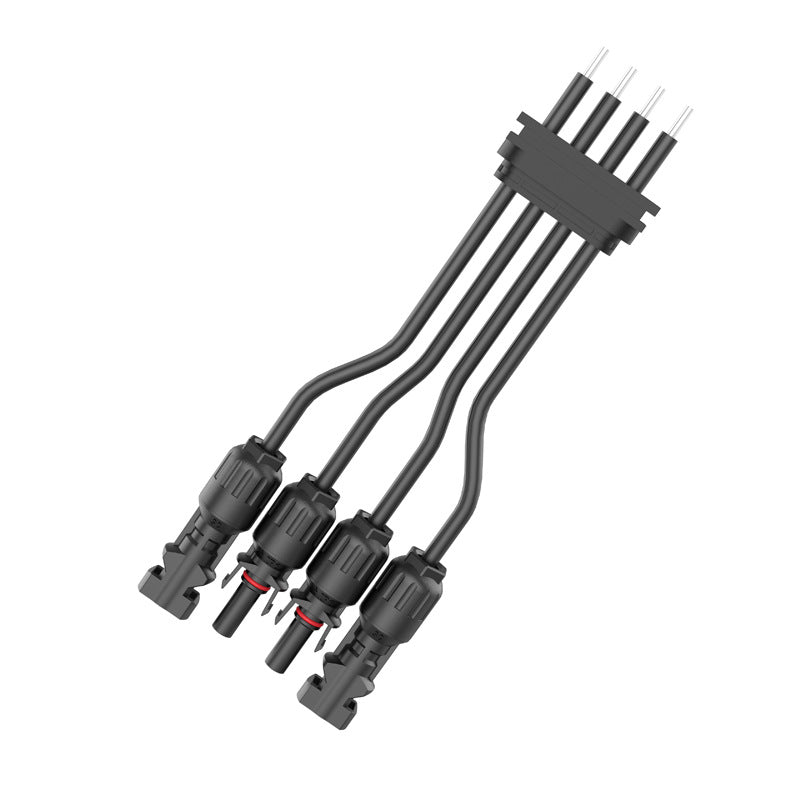 MC4 4 way solar branch connector front view