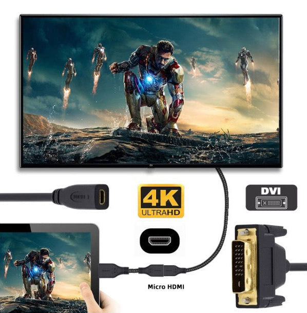 micro HDMI connection from camera using DVI adapter cable