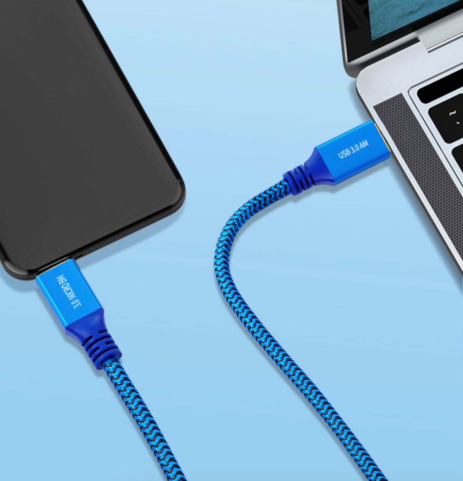 USB 3.0 Micro-B cable demonstrating high-speed SSD and external drive connectivity