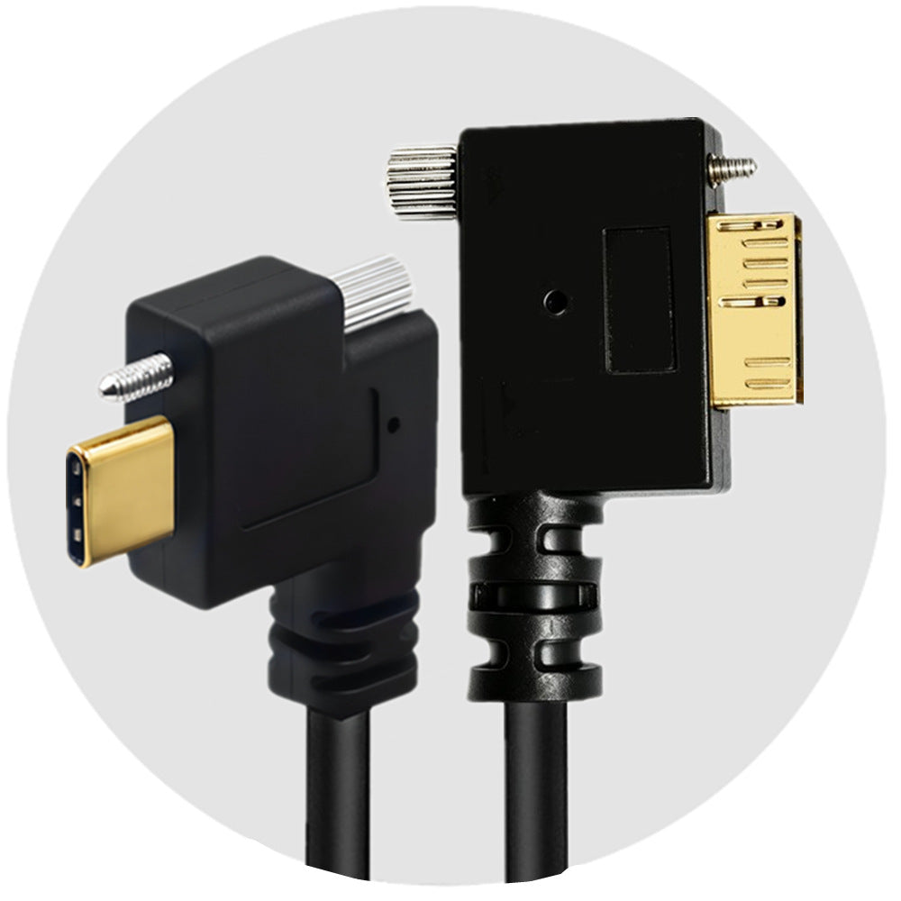 Micro USB 3.0 Type-B right-angle screw locking connector cable