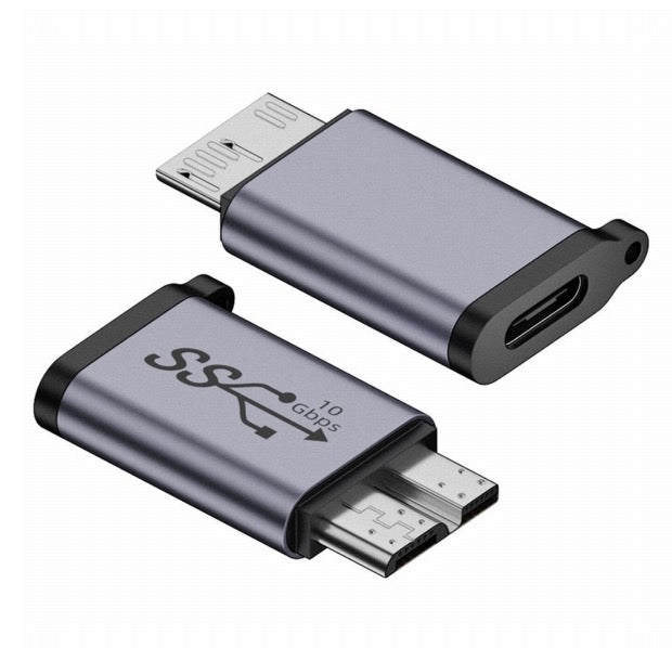 Micro USB 3.0 male to USB-C female data charging adapter