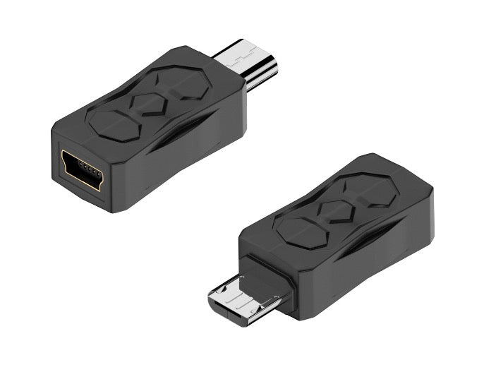 Micro USB 5 pin male to Mini USB 5 pin female adapter for charging and data transfer