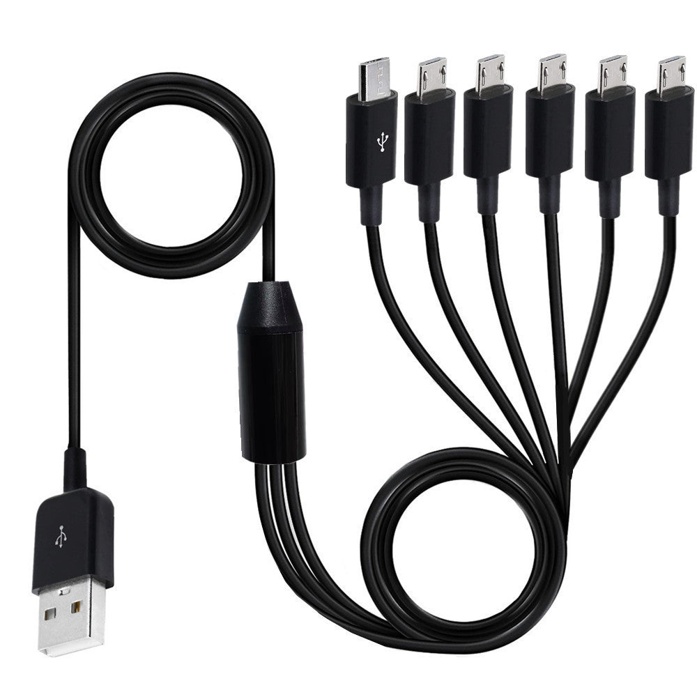 close up of Micro USB charging cable connectors multi splitter