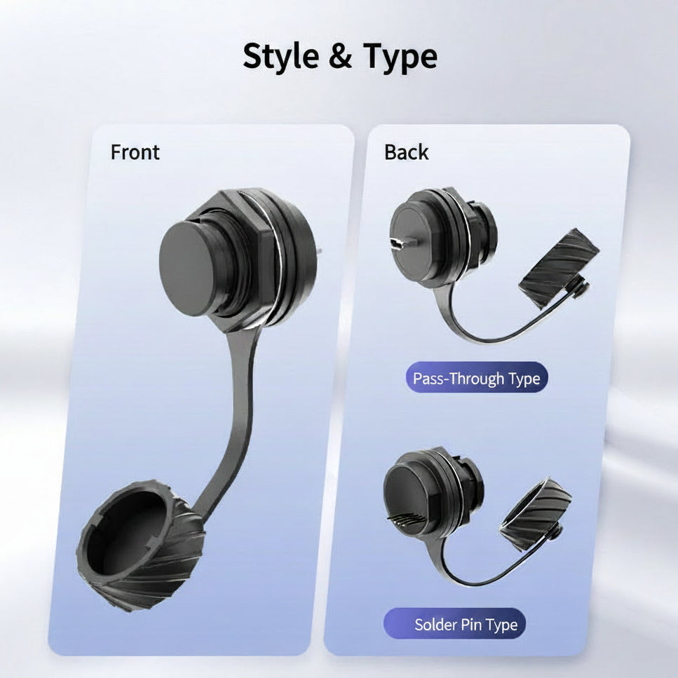 Micro USB female waterproof socket