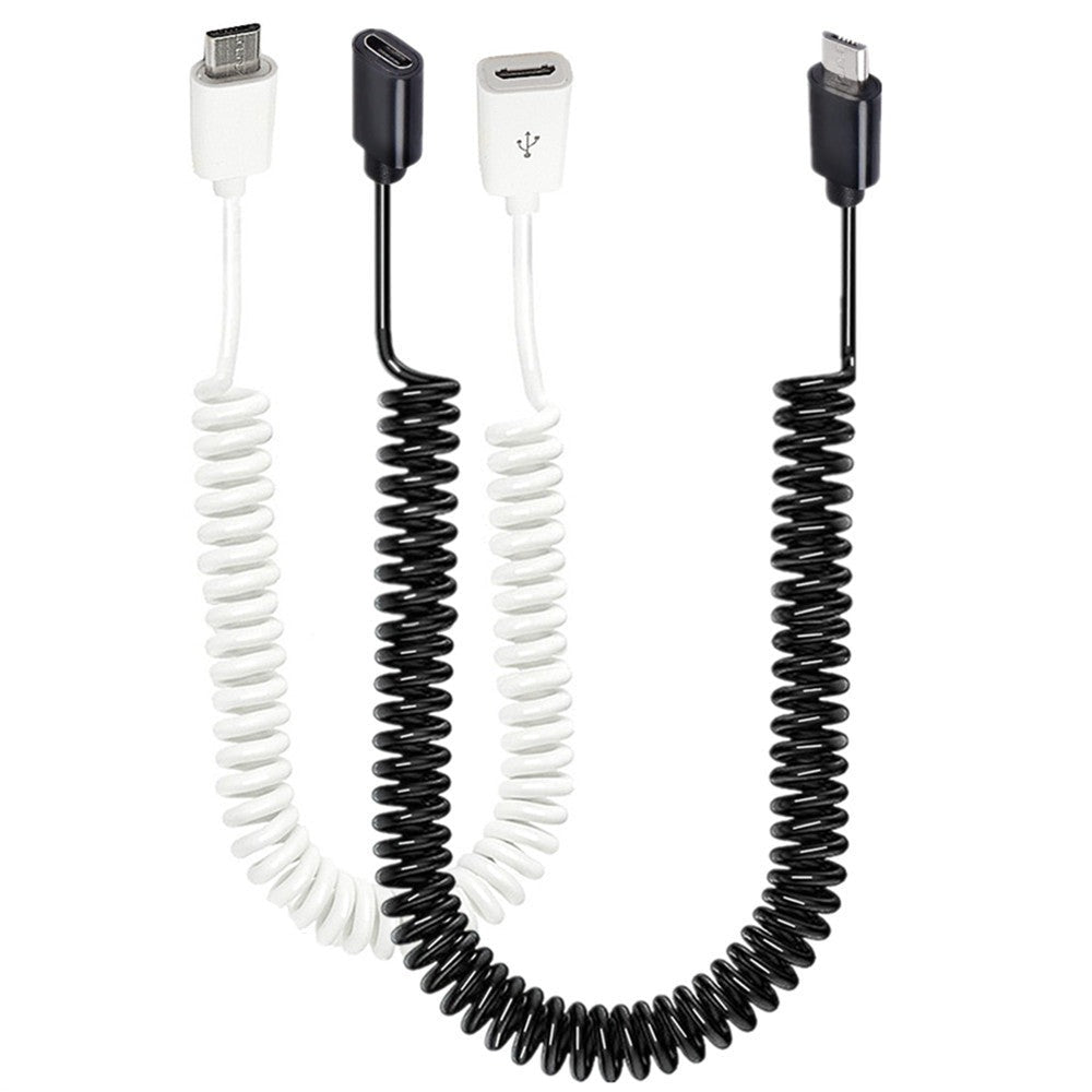 Micro USB male to female connector close up