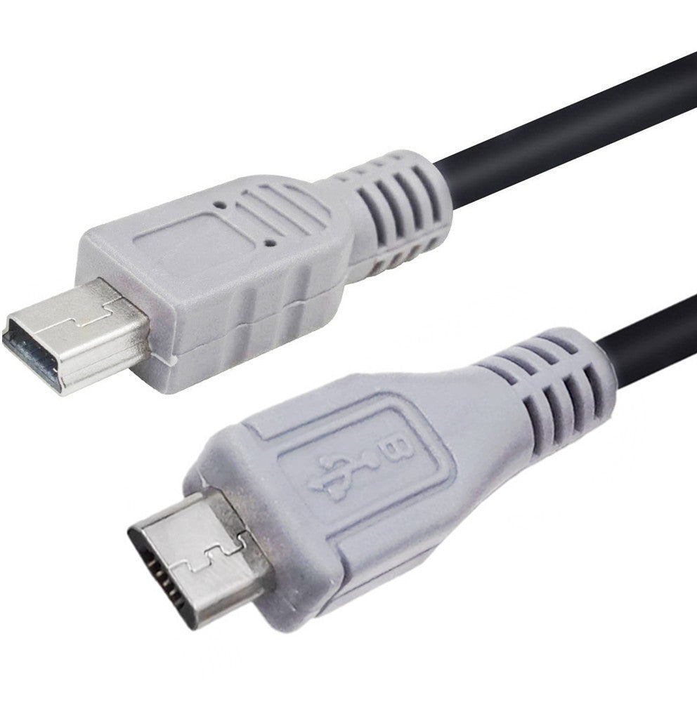 Micro USB to Mini USB charging cable for Android and camera devices