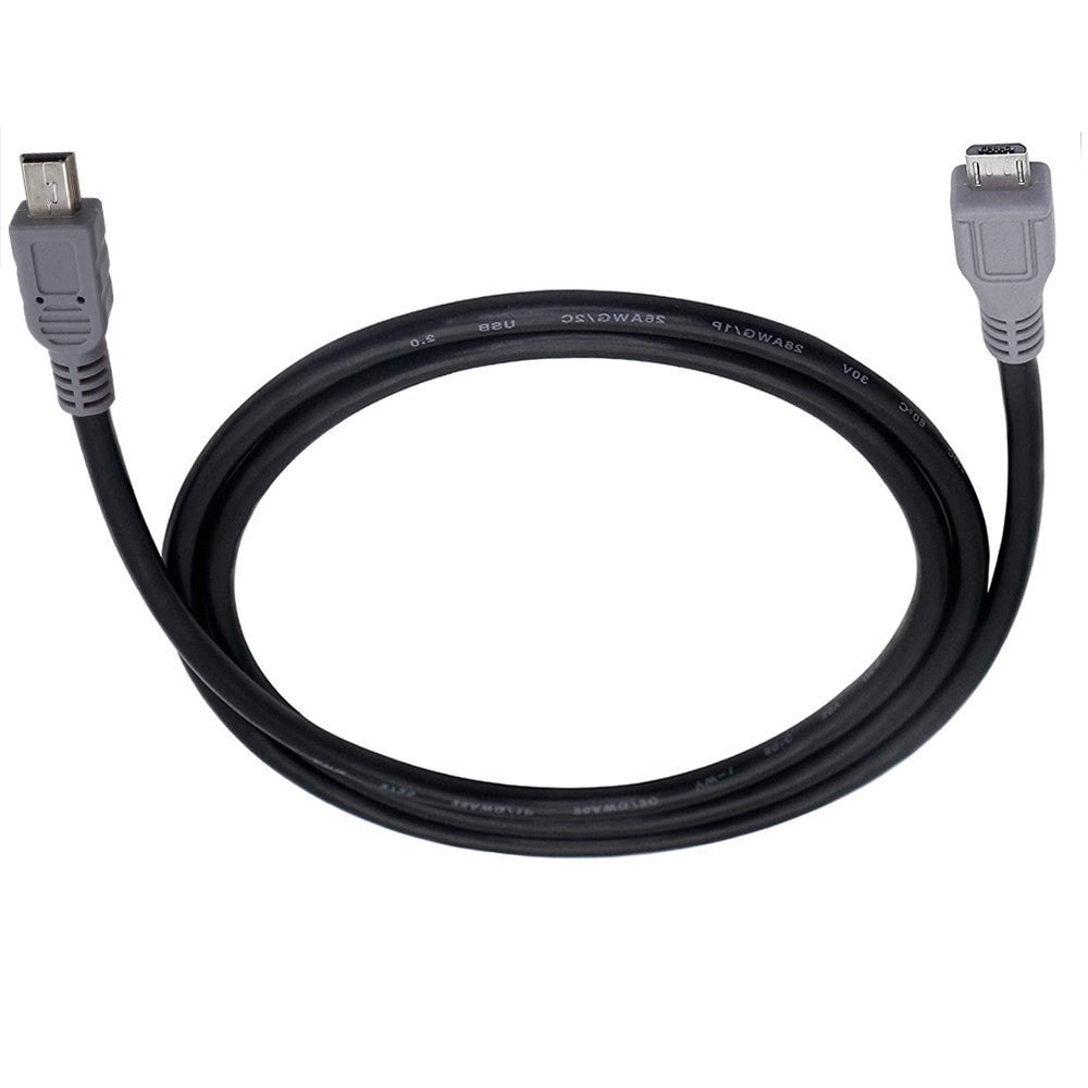 Coiled Micro USB to Mini USB OTG charging and data cable