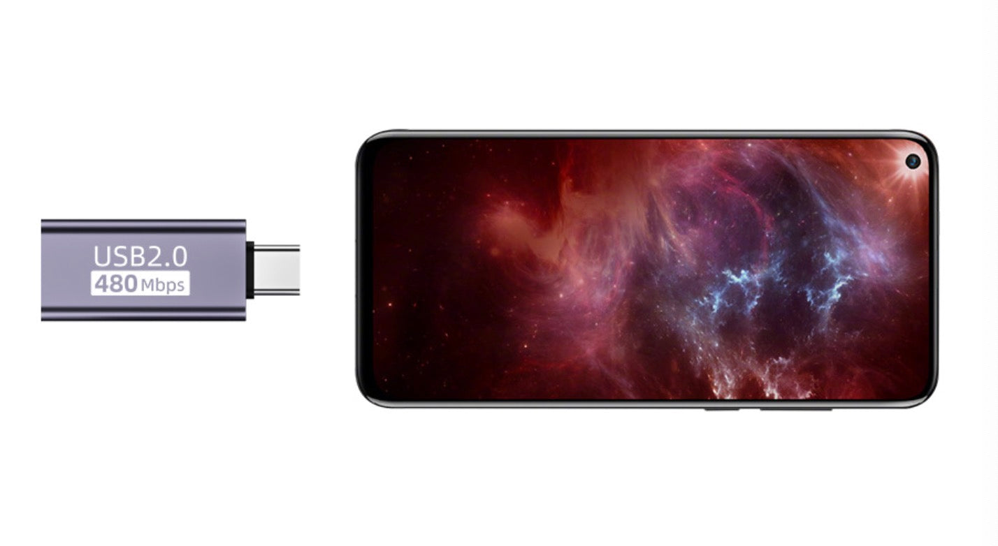 Micro USB OTG adapter connected to a mobile device for USB Type B connectivity