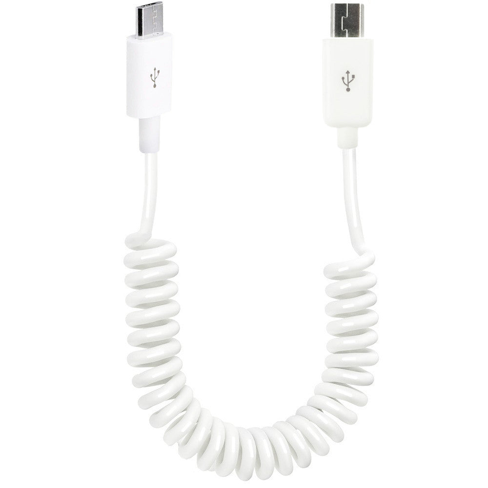 Coiled Micro USB to Mini USB cable extended length