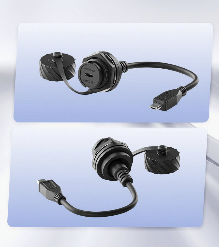 Waterproof Micro USB connector with protective cap