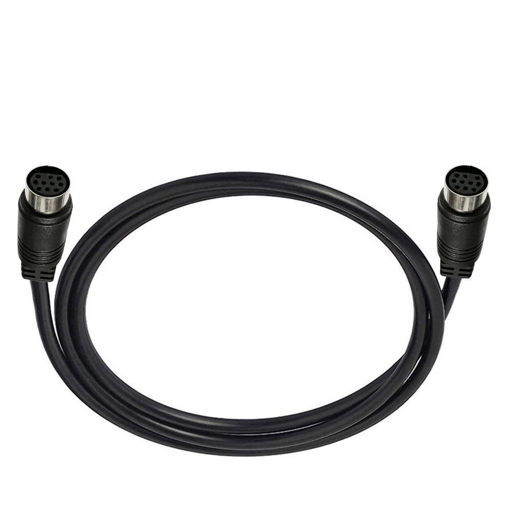Detailed view of the 10-pin Mini DIN extension cable connectors