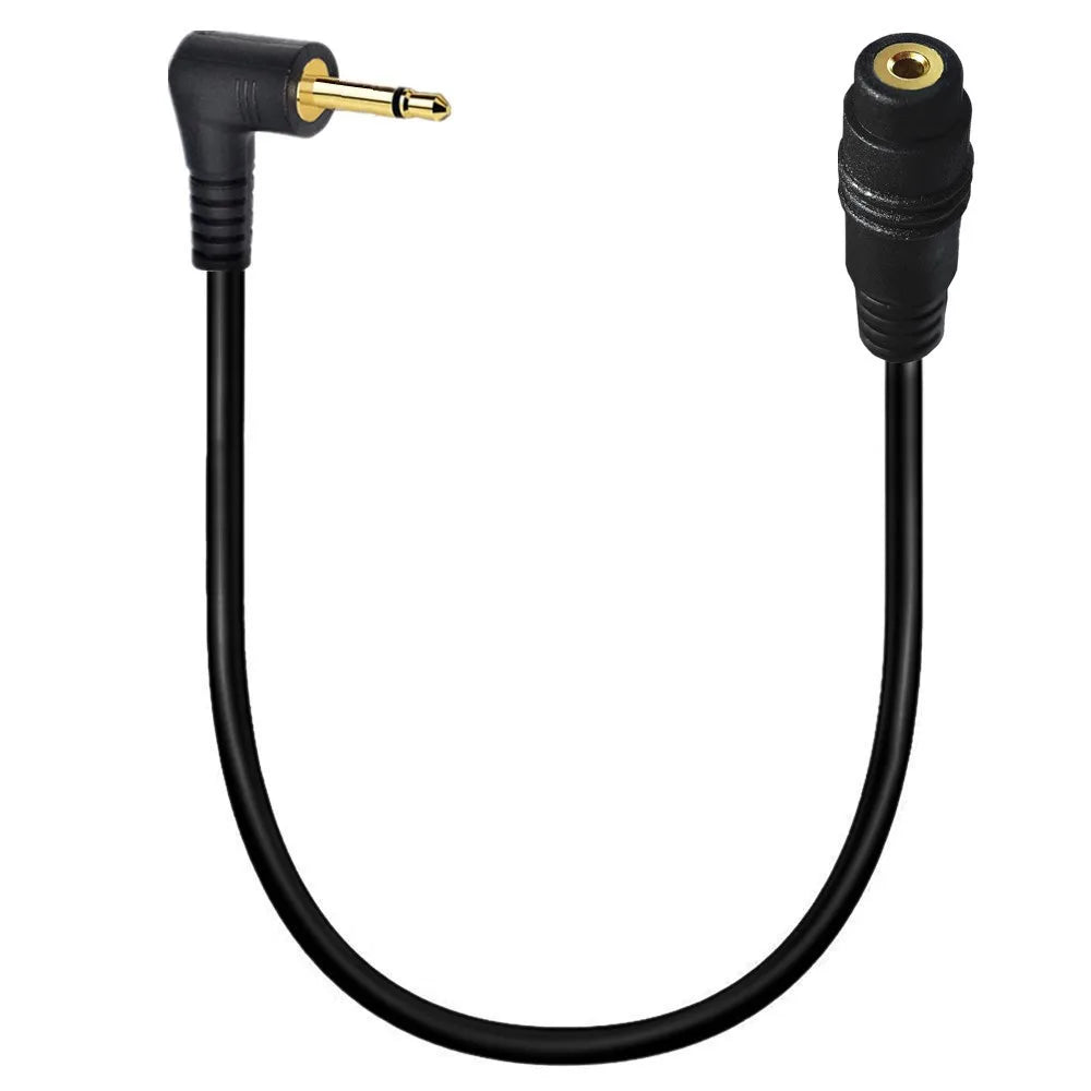 Close-up of 2.5mm mono male to female audio cable