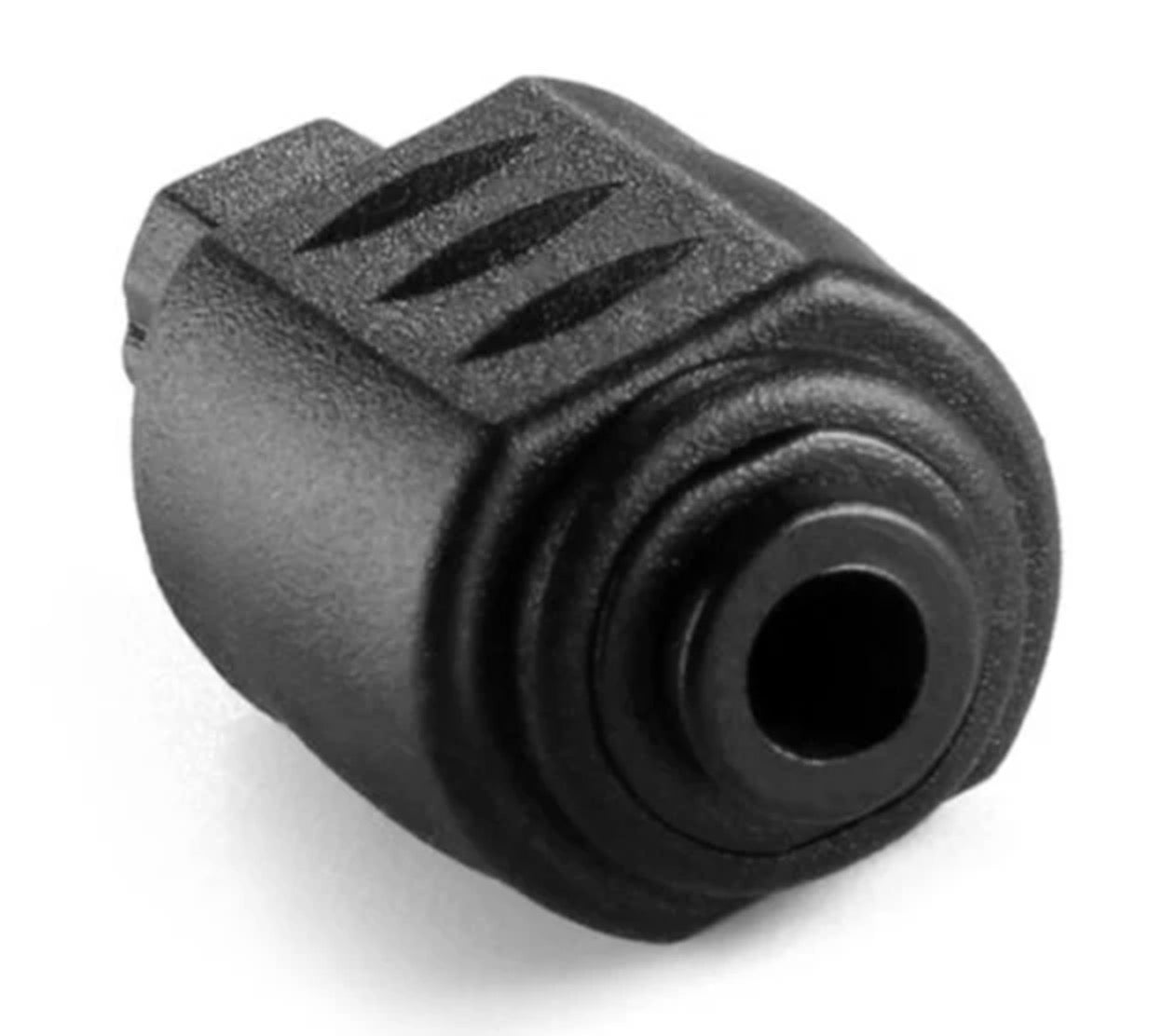 Close up detail of Mini TOSLINK female optical audio socket