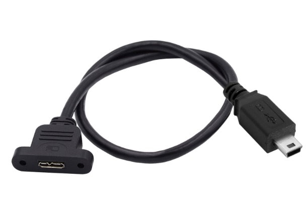 Mini USB 5 pin male connector close up