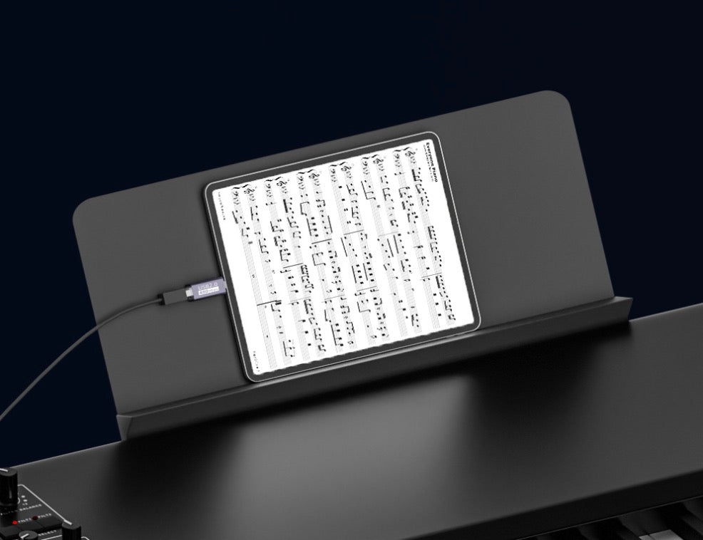 Mini USB OTG adapter connected to audio and MIDI equipment