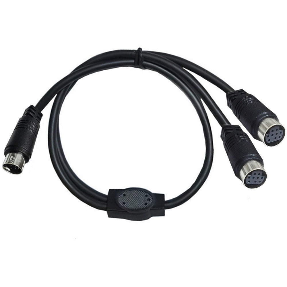 Mini Din 9-Pin Male to Dual Female Audio Video Splitter Audio Cable 0.5m