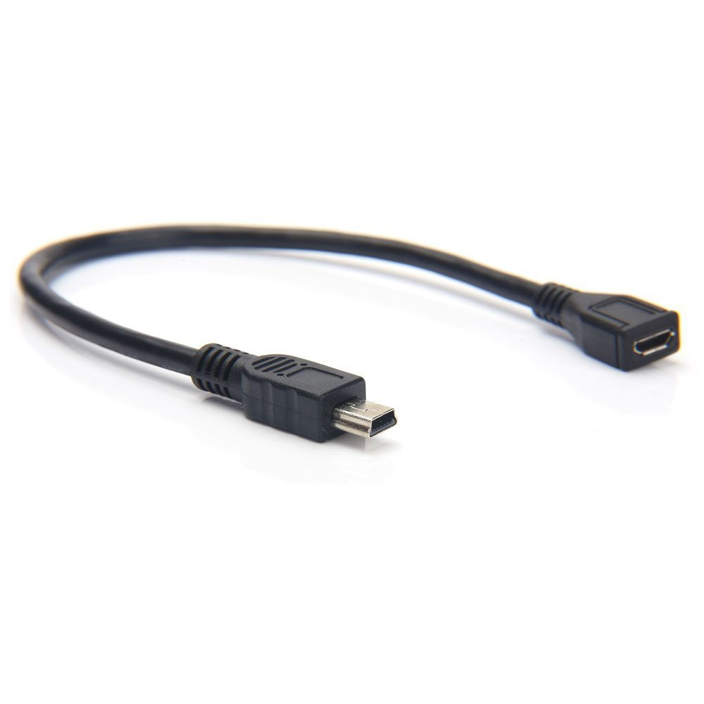USB 2.0 Mini B 5-Pin Male to Micro Female Extension Cable