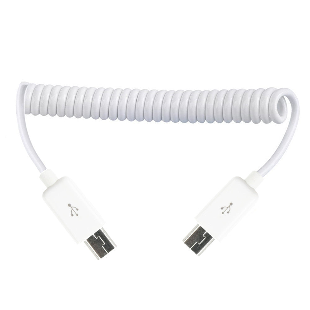 USB Mini 5Pin B Male to Mini B Male OTG Sync Data Coiled Cable