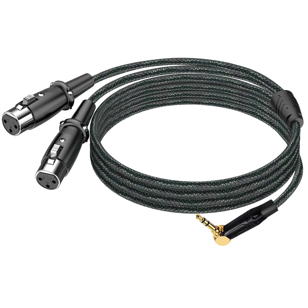 audio splitter cable connecting camera and mixer setup