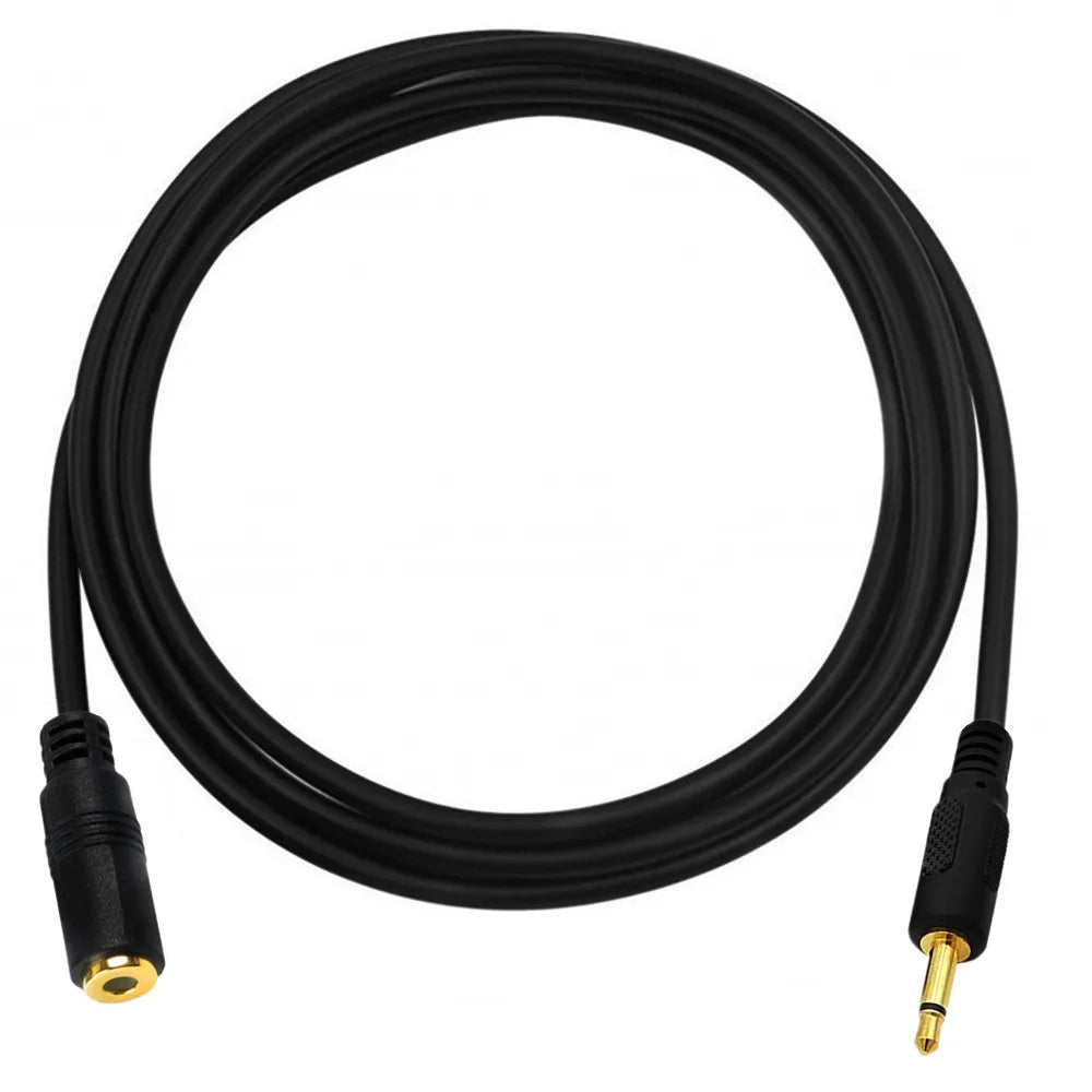 Mono audio extension cable connected to home studio equipment