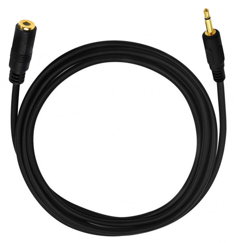 3.5mm male to female mono audio cable close up