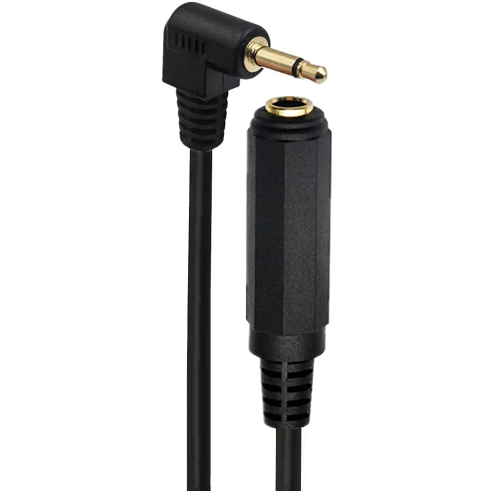 Close-up of 3.5mm to 6.35mm mono audio adapter cable