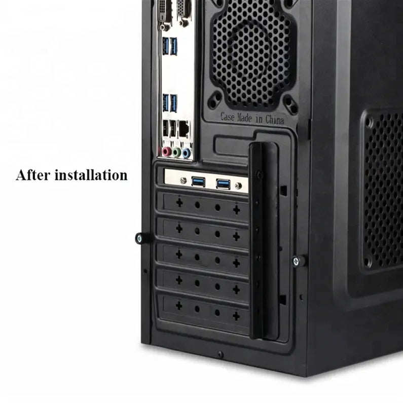 20-pin USB 3.0 motherboard header connected to a dual USB-A 3.0 PCI bracket extension cable