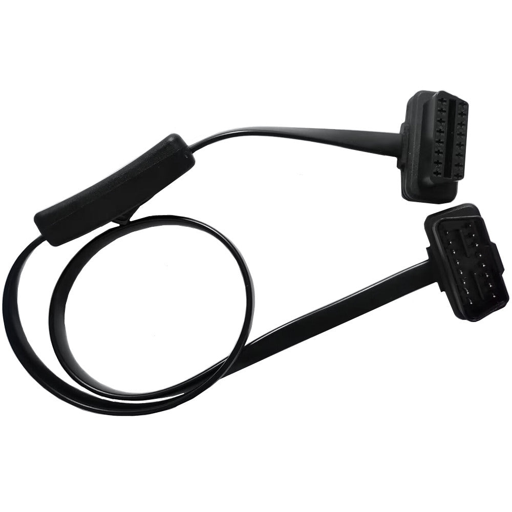 Flat OBD2 extension cable designed for neat vehicle installations