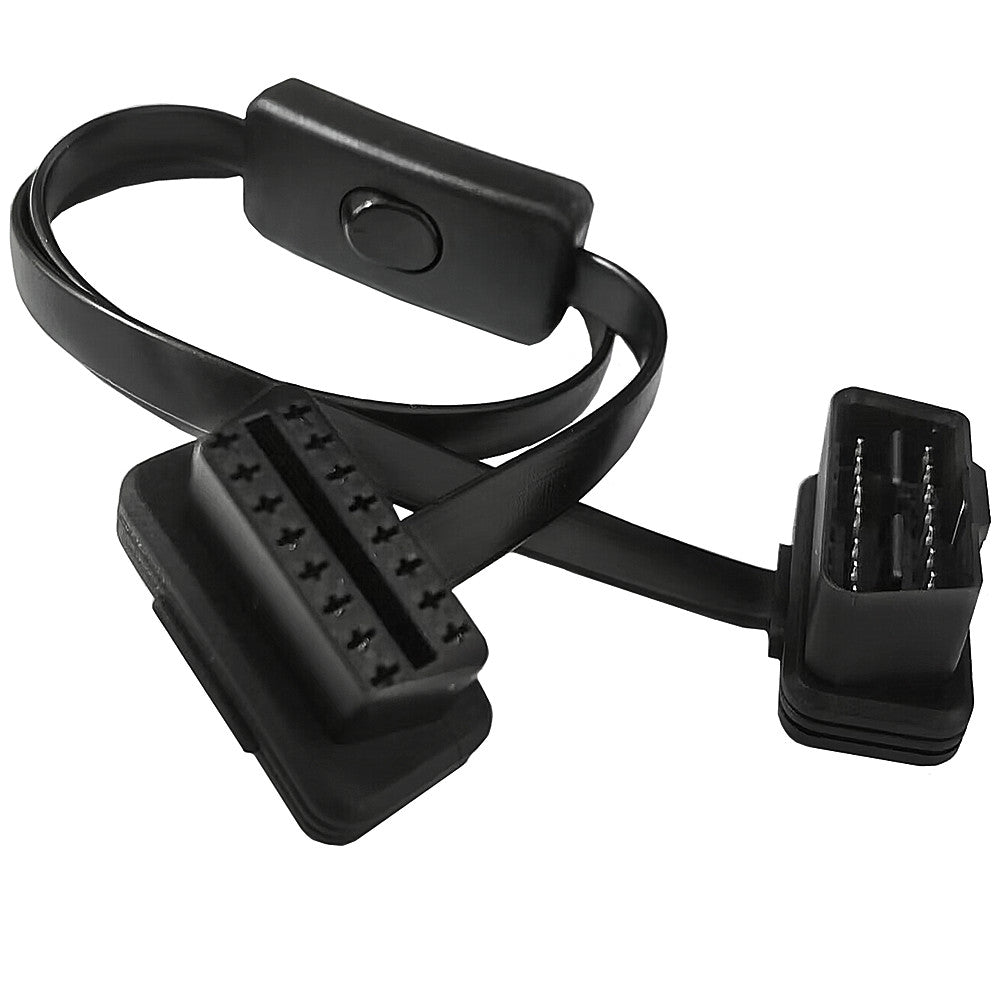 Slim flat OBD2 extension cable for tight installation spaces