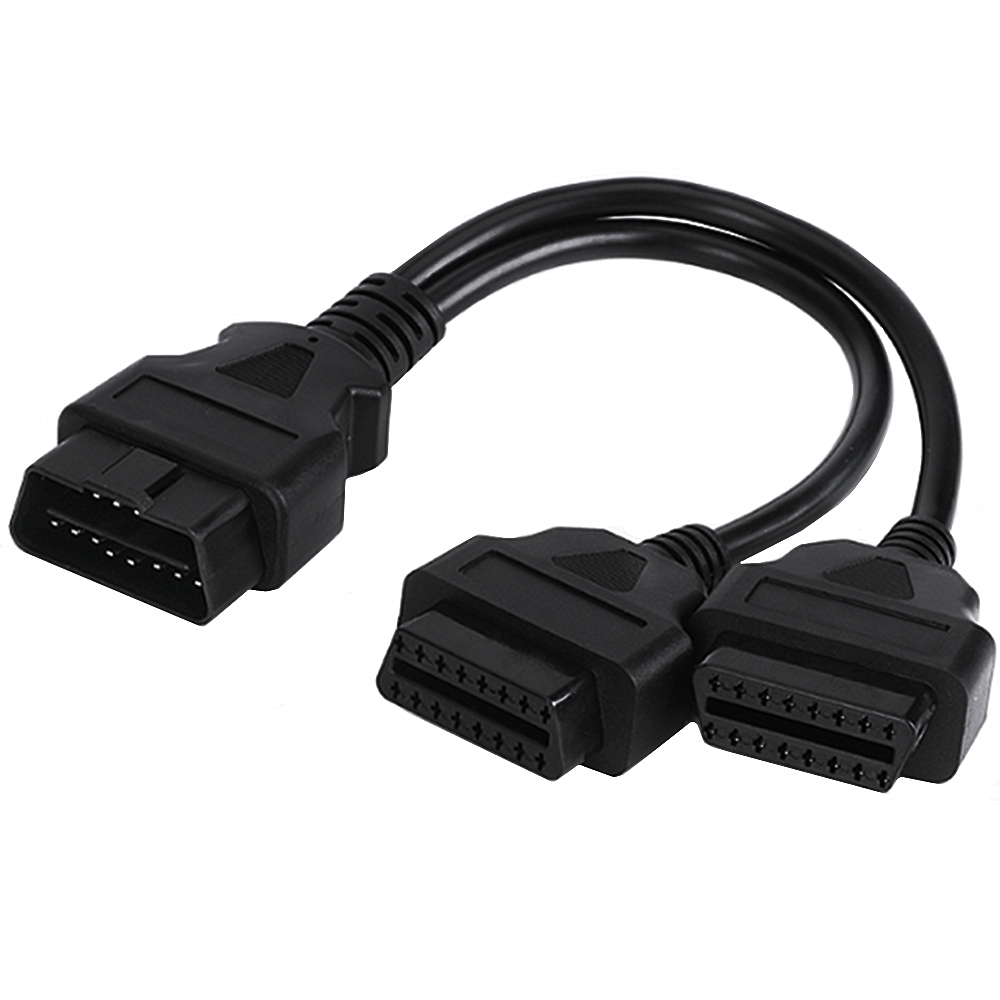 OBD2 16 pin male to dual female splitter cable 0.3m