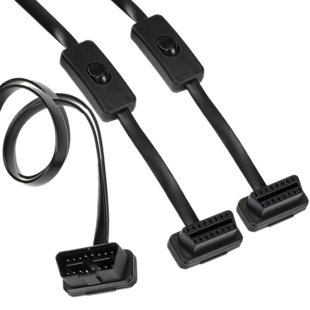 OBD2 16 pin splitter cable with power switch 0.5m