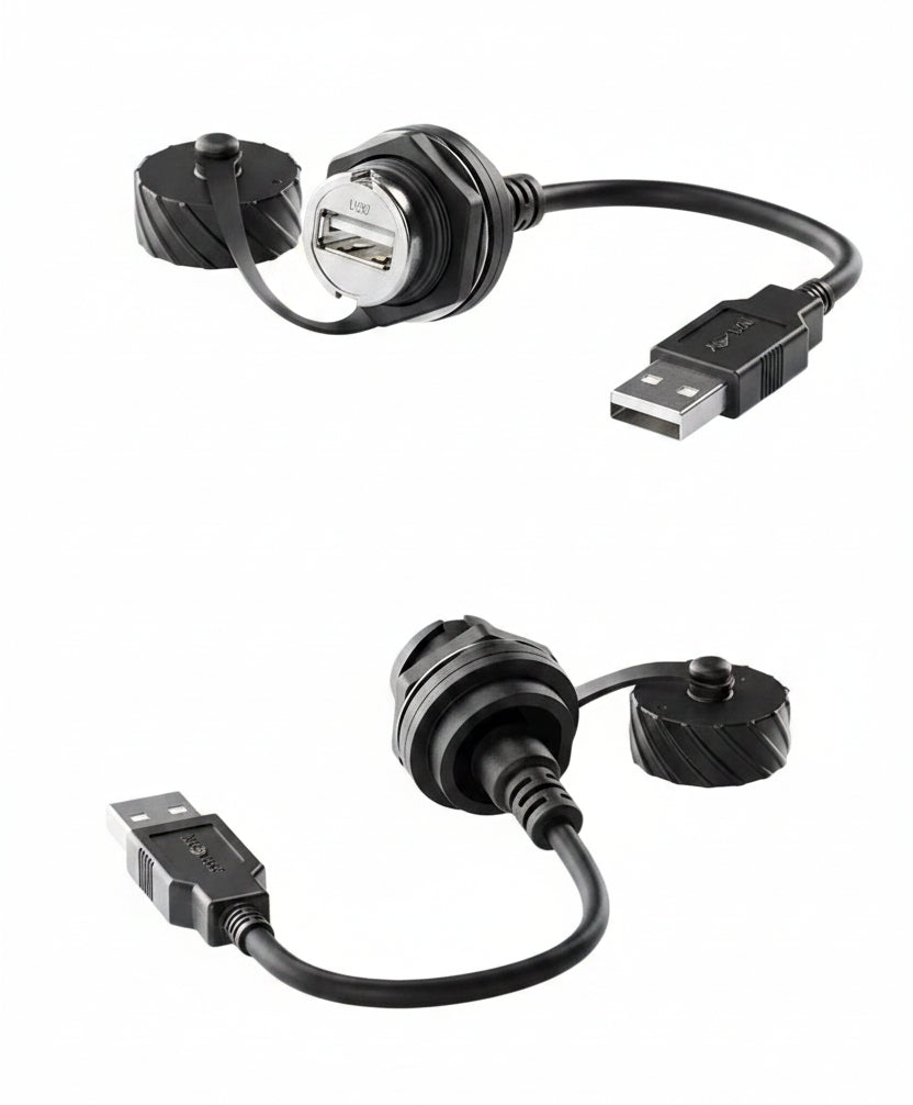 USB 2.0 industrial panel mount connector
