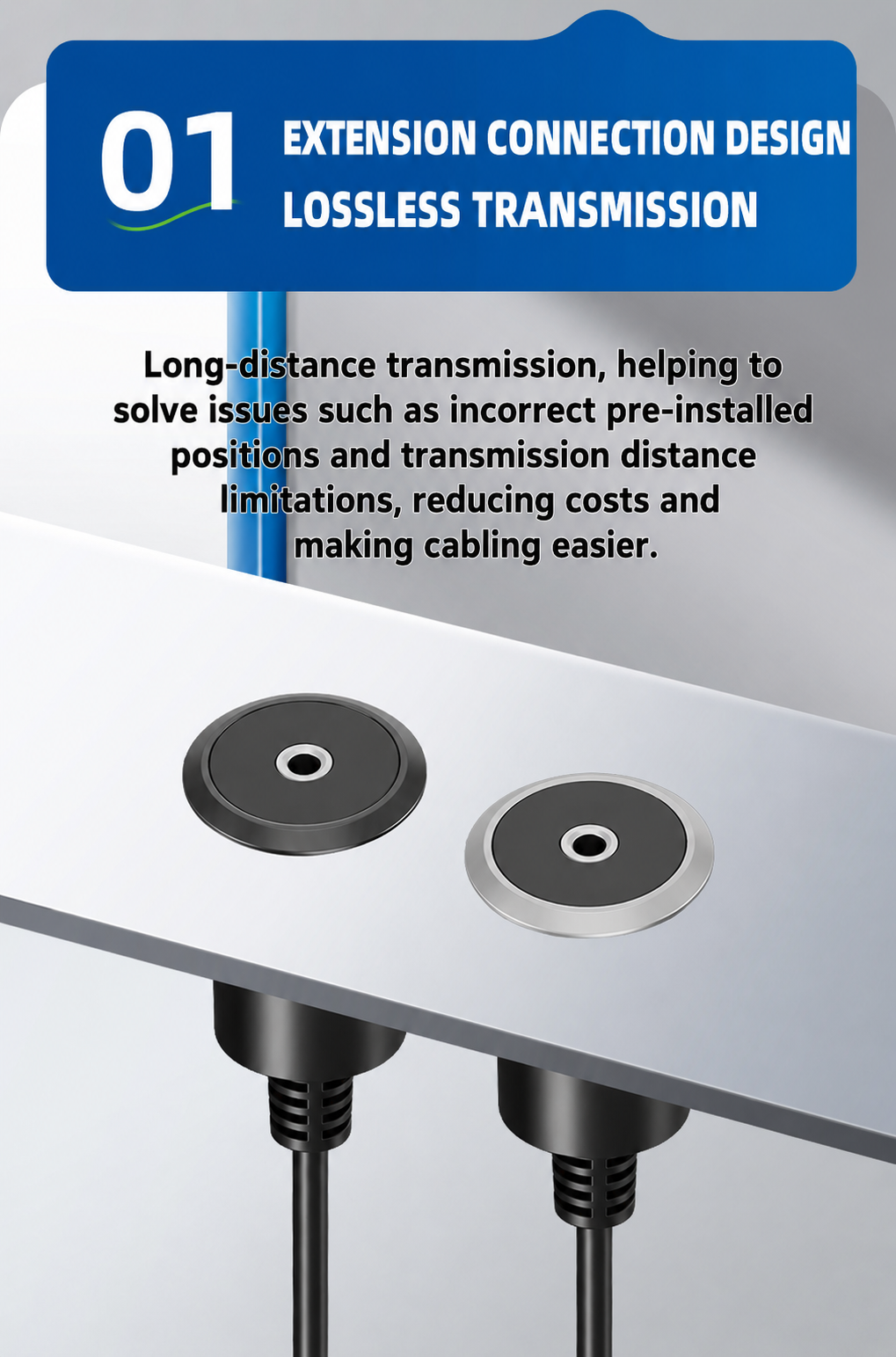 Panel mount headphone extension connector