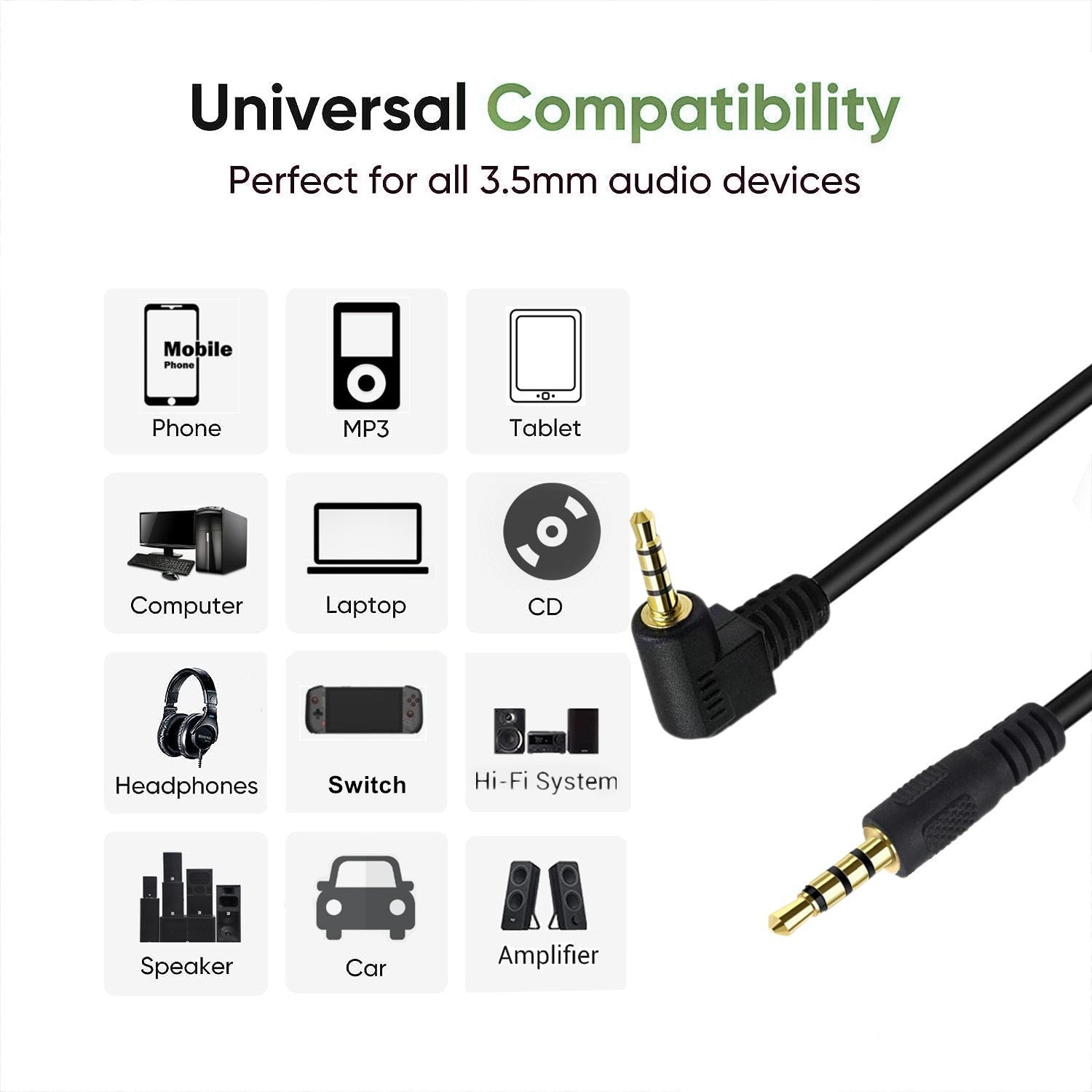 portable 3.5mm TRRS male to male audio extension 