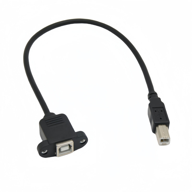 USB B panel mount extension cable for printer and audio interface