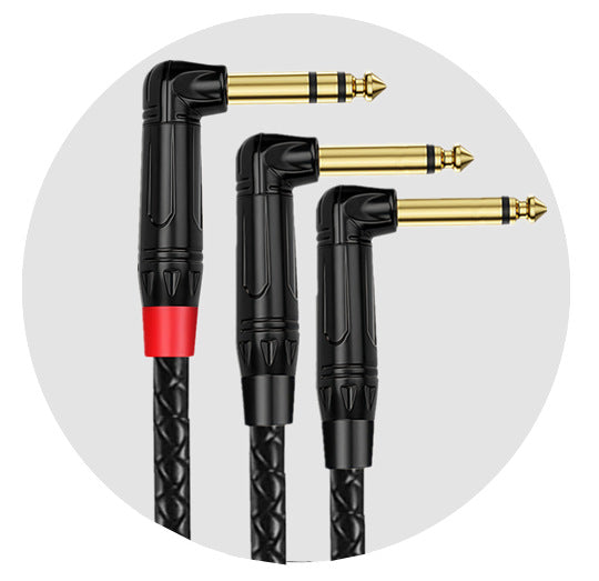 Professional mixer insert cable with right angle connectors